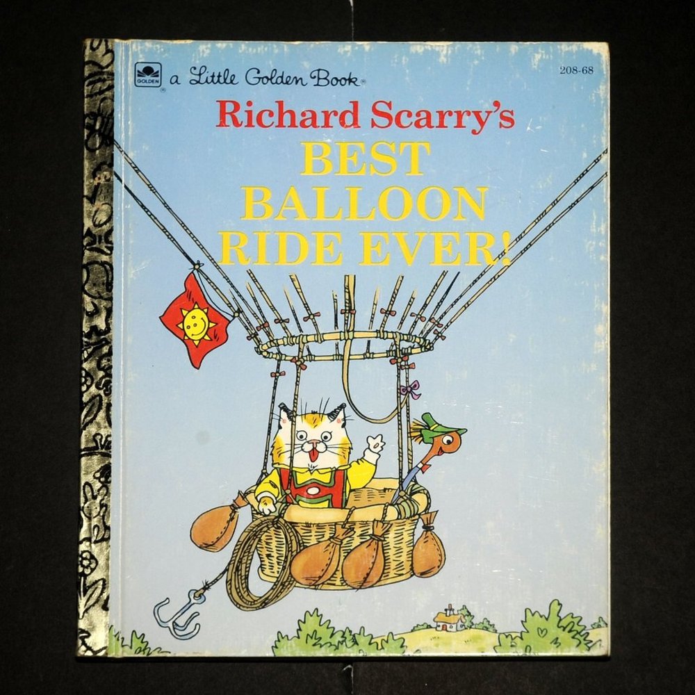Vintage Little Golden Book Richard Scarry 'Best Balloon Ride Ever!' 1994